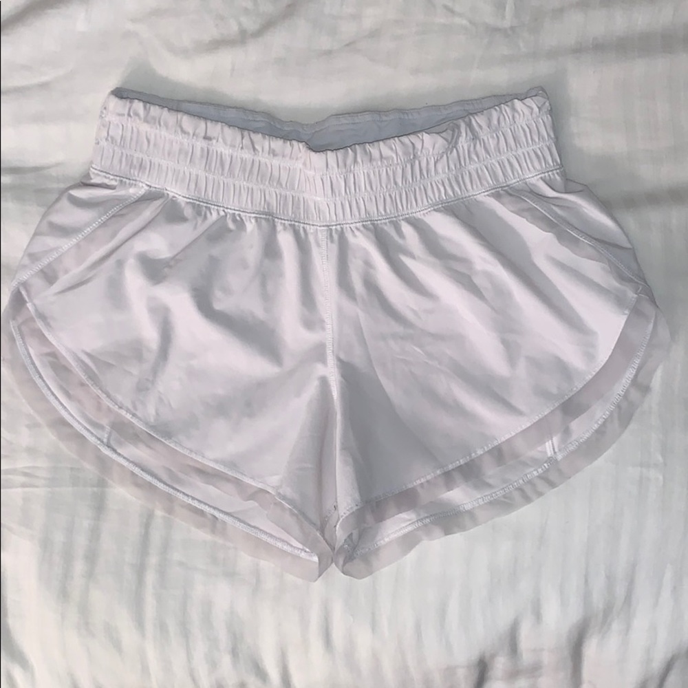 Lululemon White Mesh Trim Shorts